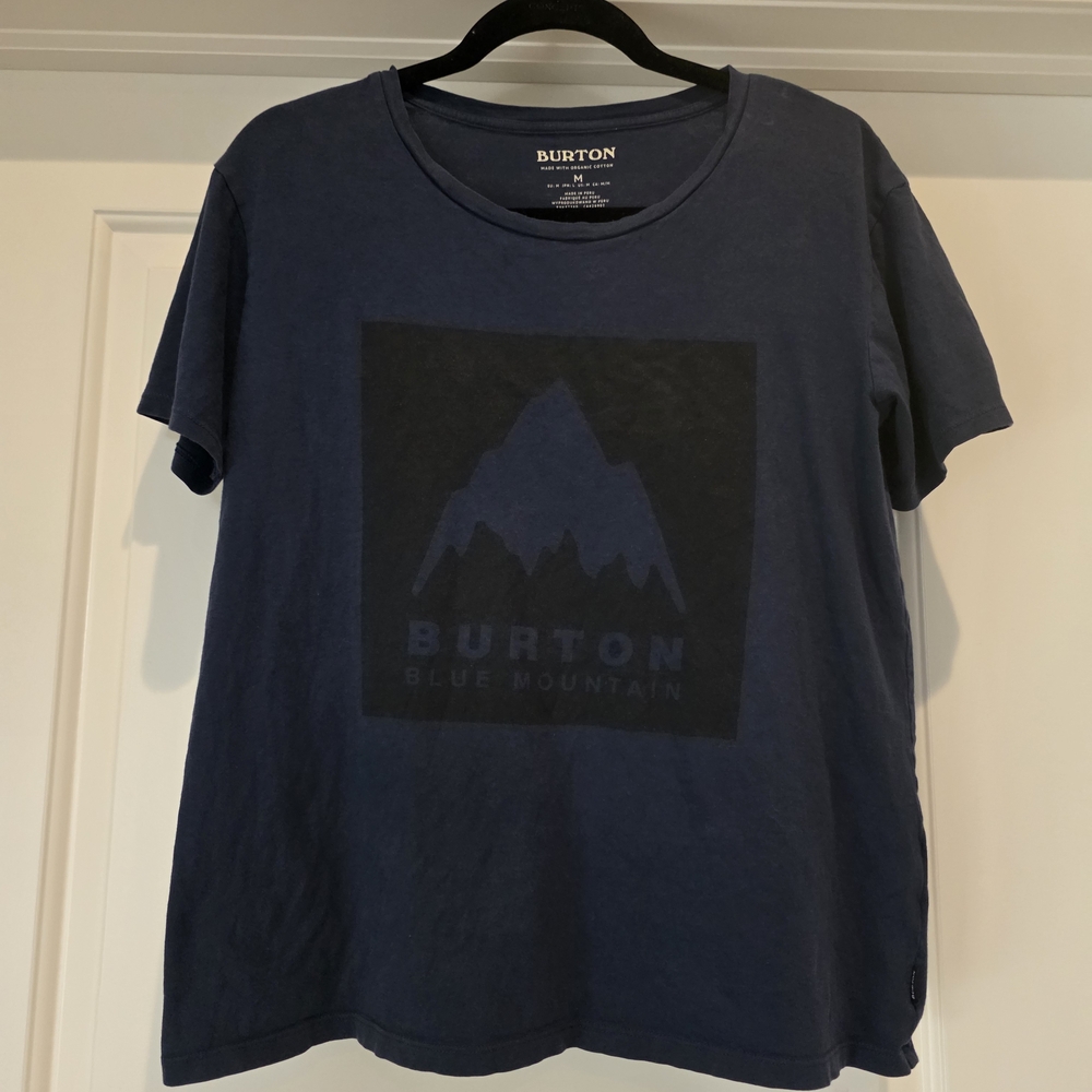 Burton Navy Graphic Mountain Tee - Dark Blue